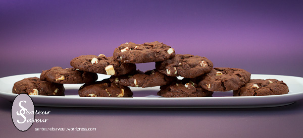 Cookies au chocolat et aux pépites de chocolat blanc
